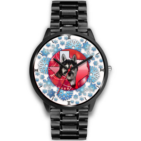 Siberian Husky Dog Texas Christmas Special Wrist Watch