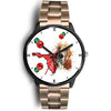 Basset Hound On Christmas Florida Wrist Watch