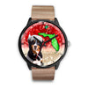 Bernese Mountain Dog On Christmas Florida Wrist Watch