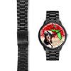 Bernese Mountain Dog On Christmas Florida Wrist Watch