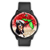 Bernese Mountain Dog On Christmas Florida Wrist Watch