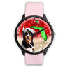 Bernese Mountain Dog On Christmas Florida Wrist Watch