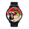 Bernese Mountain Dog On Christmas Florida Wrist Watch