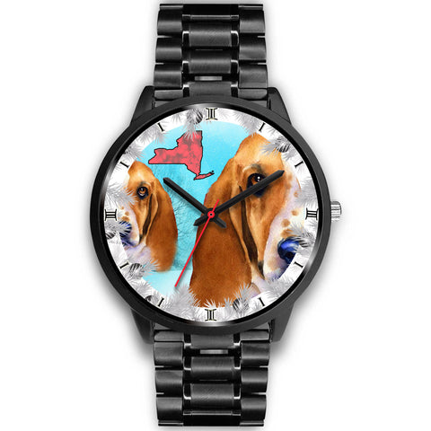 Basset Hound Dog New York Christmas Special Wrist Watch