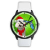 Lovely Bichon Frise On Christmas Florida Wrist Watch