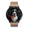 Border Collie On Christmas Florida Wrist Watch