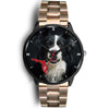 Border Collie On Christmas Florida Wrist Watch