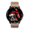 Cute Border Collie On Christmas Florida Wrist Watch