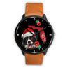 Cute Border Collie On Christmas Florida Wrist Watch