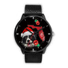 Cute Border Collie On Christmas Florida Wrist Watch