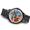 Boxer Dog On Christmas Florida Black Wrist Watch