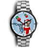 Cardigan Welsh Corgi On Christmas Wrist Watch