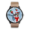 Cardigan Welsh Corgi On Christmas Wrist Watch