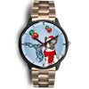 Cardigan Welsh Corgi On Christmas Wrist Watch