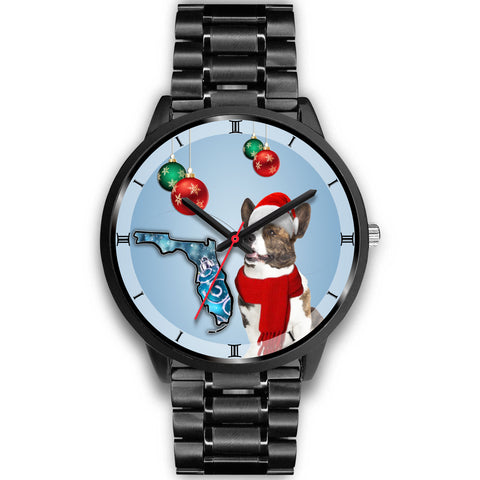 Cardigan Welsh Corgi On Christmas Wrist Watch