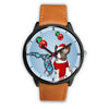 Cardigan Welsh Corgi On Christmas Wrist Watch