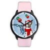 Cardigan Welsh Corgi On Christmas Wrist Watch