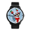 Cardigan Welsh Corgi On Christmas Wrist Watch