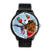 Cavalier King Charles Spaniel On Christmas Print Wrist WatchFL State