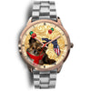 Chihuahua Dog On Christmas Florida Golden Wrist Watch