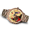 Chihuahua Dog On Christmas Florida Golden Wrist Watch