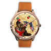 Chihuahua Dog On Christmas Florida Golden Wrist Watch