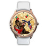 Chihuahua Dog On Christmas Florida Golden Wrist Watch