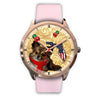 Chihuahua Dog On Christmas Florida Golden Wrist Watch