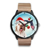Clumber Spaniel On Christmas Florida Wrist Watch