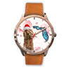 Cocker Spaniel On Christmas Florida Golden Wrist Watch