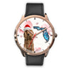 Cocker Spaniel On Christmas Florida Golden Wrist Watch