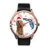 Cocker Spaniel On Christmas Florida Golden Wrist Watch