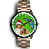 Rough Collie On Christmas Florida Wrist Watch