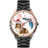 Rough Collie On Christmas Florida Golden Wrist Watch