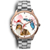 Rough Collie On Christmas Florida Golden Wrist Watch