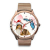 Rough Collie On Christmas Florida Golden Wrist Watch