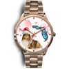 Rough Collie On Christmas Florida Golden Wrist Watch