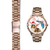 Rough Collie On Christmas Florida Golden Wrist Watch