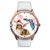 Rough Collie On Christmas Florida Golden Wrist Watch