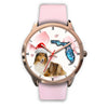 Rough Collie On Christmas Florida Golden Wrist Watch