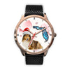 Rough Collie On Christmas Florida Golden Wrist Watch