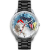 Dachshund Dog On Christmas Florida White Wrist Watch