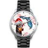 Doberman Pinscher On Christmas Florida Wrist Watch