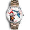 Doberman Pinscher On Christmas Florida Wrist Watch