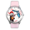 Doberman Pinscher On Christmas Florida Wrist Watch