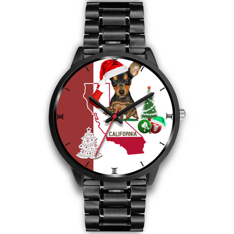 Miniature Pinscher Dog California Christmas Special Wrist Watch