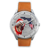 English Mastiff On Christmas Florida Silver Wrist Watch