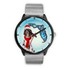 English Springer Spaniel On Christmas Florida Black Wrist watch