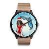 English Springer Spaniel On Christmas Florida Black Wrist watch