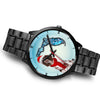 English Springer Spaniel On Christmas Florida Black Wrist watch